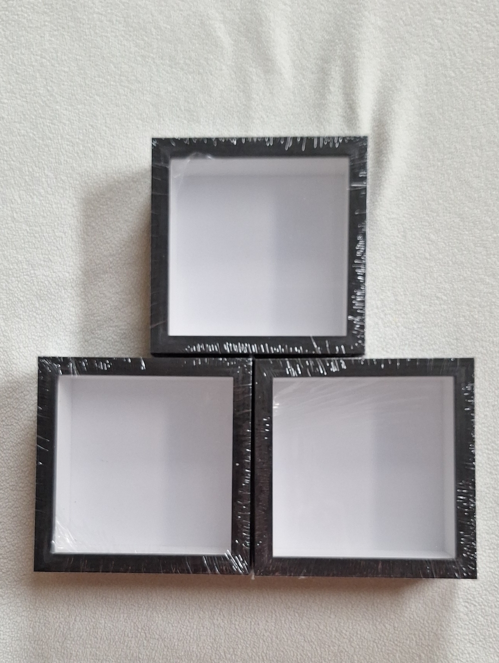 Set of 3 Black Square Shadow Box Frames